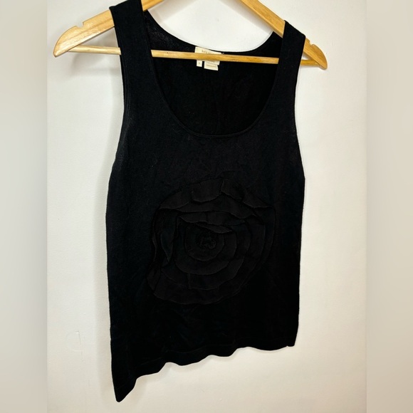 Kate Spade Black Rose Applique Cotton Knit Tank - Picture 5 of 9